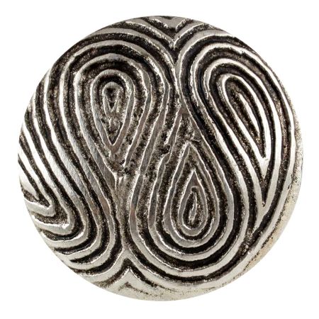 Press Plate Compact Antique Silver Aluminium Cabinet Knob